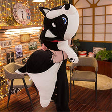 Cane Peluche Cuscino Morbido Huggable Cane Culo Cuscino Per Bambini Giocattoli Animal Pillow Beanbag Big Hugging Pillow Peluche Cucciolo,Black,50cm