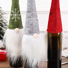 Amosfun Feltro gnomi Natalizi Bottiglia di Vino Topper Cover Fatto a Mano Svedese tomte Decorativo Toppers Bottiglia di Vino Vestito (Verde)