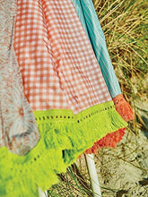 EZPELETA Ombrellone da spiaggia. Leggero e pieghevole in acciaio. 160cm. Protezione solare UPF 50+. Stampa fiori/quadri/righe. Include custodia/borsa. (quadri-Coral)
