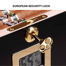 Umidificatore per Sigari a Grande Capacità con Sigillo di Umidità, Scatola da Tavolo per Sigari in Cedro Armadio per Sigari con Umidificatore e Igrometro, Scatola per Riporre in Vetro per 50 Sigari