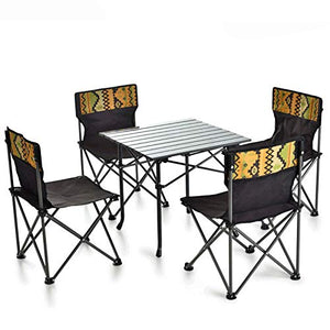 Set Tavolo e Sedia da Esterno Tavoli e sedie da Campeggio Ultra-Leggero da Cinque Pezzi da Esterno, tavoli e sedie Portatili per Viaggi Auto-Guida, tavoli da Picnic all'aperto e sedie da Picnic