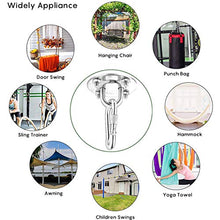 WELLXUNK®Acciaio Inossidabile Gancio per Soffitto,Ancoraggio da Parete e Soffitto,Girevole a 180°Gancio per Soffitto Suspension,capacità di Carico Fino a 400KG,per Altalena, Amaca,Yoga,Sacco da Boxe