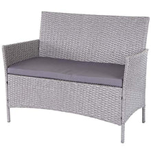 Mendler Serie Halden per l'esterno Divano Sofa 60x106x83cm polyrattan Grigio con Cuscino Antracite