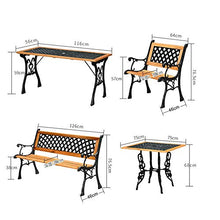 outdoor product Panchina da Terrazza Panchina da Esterno，Panca da Giardino con Schienale E Braccioli,Struttura in Ghisa E Sedili in Legno Massello Anticorrosivo,per Portici E Prati