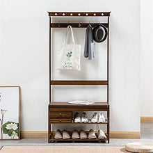 3 in 1 Bamboo Hall Tree Ingresso cappotto appendiabiti, 3 Tier Shoe Rack Panchina, Cappello Bag Sciarpa Rack, portaombrelli Magazzinaggio All In One effetto legno Accent Furniture per il corridoio