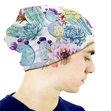 zhouyongz Fiore di Cactus Pianta Fresca Pittura ad Acquerello 5 Confortevole Berretto da siepe per Bambini, Classico Berretto da siepe in Maglia
