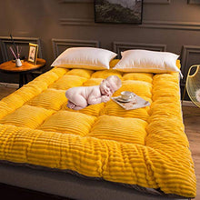 QXTT Materasso Tatami,Materasso Letto Futon Matrimoniale E Singolo Pieghevole E Arrotolabile Materassi da Terra Alto Cashmere di Latte Futon Trapuntato Salvaspazio,Yellow-150 * 200cm