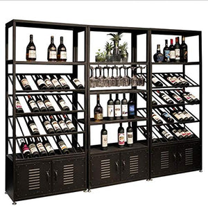 Porta Bottiglie Vino Piano Wine Rack supporto di vetro del vino del metallo di ferro Governo del vino Vino Shelf Freestanding Holder Esporre stand con chiuso Governo del metallo for uso Home / Ristora