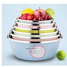 SHTSH SHT Bacino, lavabo in Acciaio Inox Cartone Animato, Impostare Rotondo Cucina di casa Uova e Noodle Ciotola di Lavaggio di Frutta Cottura, Set di 6 Colori (Color : A1)