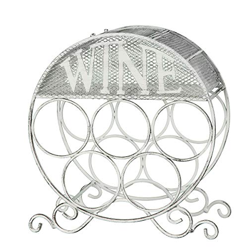 /N Softwarego 83133 - Supporto rotondo per bottiglie di vino, colore: Bianco anticato