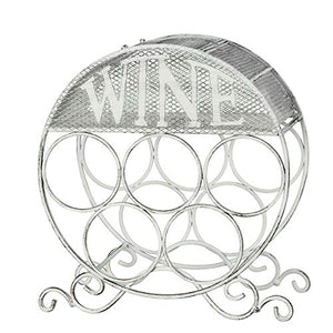 /N Softwarego 83133 - Supporto rotondo per bottiglie di vino, colore: Bianco anticato