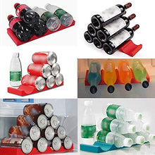 Moligh doll 2PZ Silicone Frigo Can Beer Wine Bottle Rack Holder Mat Stacking Tidy Tool Cucina Frigorifero Organizer-Red