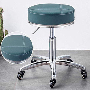 SXRDZ Girevole Sedia da ufficio Sgabello con rotelle, Studio Sgabello con PU Red sedile in pelle sintetica, Altezza regolabile 45-58 cm, peso 160 Kg supportati, regolabile Sgabello girevole for Home O