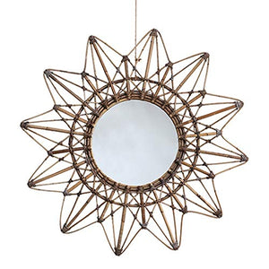 Specchi per Arredamento da Parete, Arte Rattan Arte Creativa Decorazione del Trucco Rotondo Specchio, Specchio da Parete da Bagno da Tavolo 80 × 80 Cm / 31.5 × 31,5in