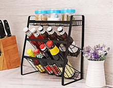 LYM &ripiano di stoccaggio Mensole della Cucina, Spice Rack a Parete Multifunzione Domestica scaffalatura a 3 Strati da Terra Scaffale di Finitura