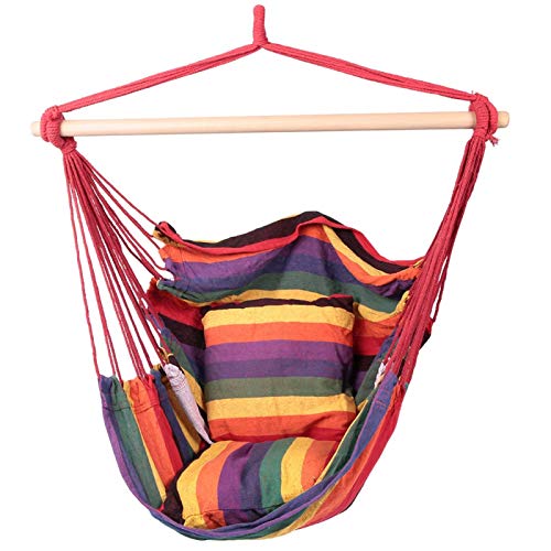 Altalena per Sedia Amaca,Sedile Altalena per Sedia Amaca Corda Sospesa Amaca da Patio Due Cuscini per Interni/Esterni/Casa/Cortile,Amaca Dormitorio Studentesco,Altalena Amaca per Bambini/Adulti