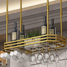 Classico Wine Rack Ferro Battuto Materiale Vetro Laminato Oro Stile Europeo Semplice Rack Bar Rack High Glass Rack Upside Rack di Down