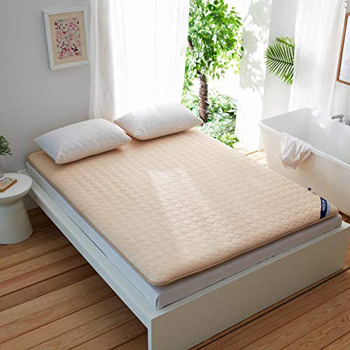 YXXCD Thick Mantieni Caldo Materasso Letto Futon, Cotone Tatami Materasso Morbido Pieghevole Materasso Terra Tappetino Confortevole Student Domestico-Beige 135x200cm(53x78inch)