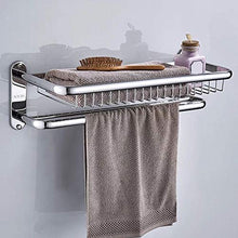 Mensola per asciugamani da bagno, pieghevole a parete, con trattamento di ossidazione superficiale per camera da letto, 58,9 x 23,9 x 15,0 cm