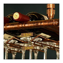 FCXBQ Cremagliera di Vetro per Appendere Creativa Europea, Appendiabiti per Bicchiere di Vino, cremagliera per calici per Vino a Testa in Giù, Appendiabiti per Bar (Colore: Marrone, Dimensioni: 15