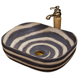 lilili Lavabo da Appoggio Lavabo da Appoggio in Ceramica Europea Lavandino Lavello Ovale Adatto A Bagni, Soggiorni, Hotel,Lavandino Bagno 48x38x14.5cm (Color : No Accessories)
