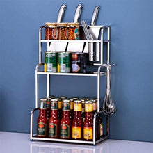 &ripiano di stoccaggio Scaffale di stoccaggio della cucina, unità di scaffalatura dello scaffale di stoccaggio della cucina domestica di 3 strati dell'acciaio inossidabile Scaffale di finitura