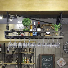 Portavini Portabottiglie in Ferro Battuto A Soffitto, Altezza E Spaziatura Regolabili, Supporto per Calice Sospeso, Espositore per Espositore per Portabottiglie da Bar (Size : 80cm)