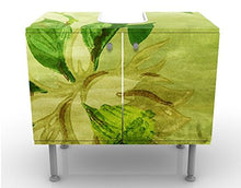 Apalis Design Vanity Green Blossoms 60x55x35cm, Piccolo, 60cm di Larghezza, Regolabile, lavabo, mobiletto da Bagno, Mobile di Base, Bagno, Stretto, Piatto