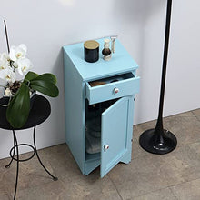 Kiamami Valentina ARMADIETTO A TERRA CM.33,5 H 80 CON ANTA E CASSETTO SHABBY AZZURRO LAVANDA