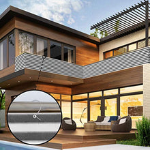 Becoyou Frangivista per balconi, 90 x 500 cm, per giardino, grigio e bianco, protezione da sguardi indiscreti da giardino, balcone senza fori per esterni, patio, balcone, veranda