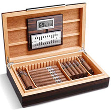 KANJJ-YU Cigar Box, Naturale Legno di Cedro Piano di Vernice costante di Temperatura e umidità Cigar Box, Multi-Zone Bagagli Cigar Humidor Good Mood, Good Life (Colore: Naturale) Bar