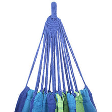 DecoKing 43271 Amaca per interni ed esterni, 210 x 150 cm, portata fino a 300 kg, borsa per il trasporto, cotone, verde, blu, blu scuro, multicolore, verde, blu, blu navy