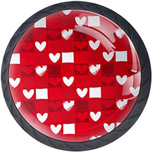 Love Heart Square bianco rosso colore Pomelli per Porta Set di 4 Pomelli per Mobili Manopole per Cassetti Cucina Armadio Vetro
