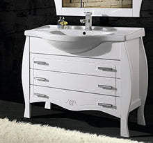 Europrimo Mobile da Bagno con lavabo e Specchio Noemi 95 per Arredo Bagno Bianco Classico Composizione Set