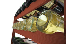 Len mar - Scaffale Porta Bottiglie di Vino, in Legno di Pino trattato, Marrone - RW-1-91 Braun 198x92x25 cm