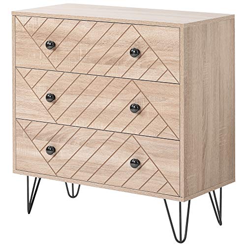 WGYDREAM Comodino Categorio Comodino con 3 Cassetti in Metallo Gambe di Stoccaggio Cassettiera Cassettiera Camera da Letto per Bagno Soggiorno Vivaio