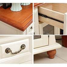 XINMUHE-Z Armadio Laterale da Pranzo in Legno Massello, in Stile Mediterraneo Bianco Latte, con 2 Cassetti, Lussuoso Ed Elegante Mobile Contenitore