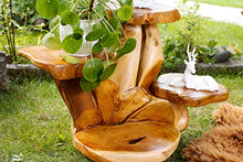 Windalf Naturale - Panchina per fiori con 4 ripiani Kalytta 78 cm, in legno di radice