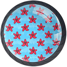 Happy Funnt Sea Starfish Blue Pomelli per Porta Set di 4 Pomelli per Mobili Manopole per Cassetti Cucina Armadio Vetro