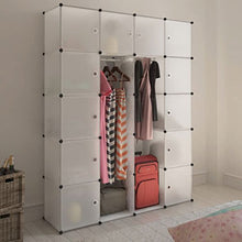 Luckyfu Questo Scaffale armadietto modulare con 14 Scomparti Bianco 37 x 146 x 180,5 cm.Questo Armadio Fornira Una Soluzione di Stoccaggio Ideale.Armadio Guardaroba.