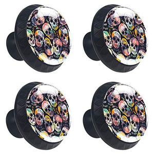 Set di 4 maniglie rotonde per armadio da cucina, credenza, cassettiera, cassettiera, con viti, per cucina, comò, armadietto, bagno, armadio e guardaroba, Halloween