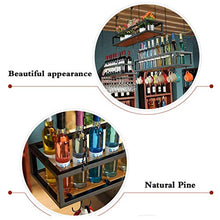 COLiJOL Scaffale Decorativo per Soffitto, Portabottiglie da Vino Sospeso Ripiani Galleggianti in Legno Bar Butler Distributore Di Vino per Bar Kitchen Club Rack,80 cm (31,5 Pollici)