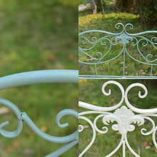 Panca da Giardino in Metallo, Panca Doppia per Sedia in Ferro Battuto Country, Sedia per Il Tempo Libero con Decorazione da Cortile da Giardino, Panchina da Giardino con Schienale