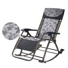 HaoLi Sedia a Dondolo da Giardino Black Sun Lounger per Persone Pesanti - Sedia reclinabile Pieghevole con Cuscino per Sedia da Esterno per Esterno con Patio, Supporto 200 kg