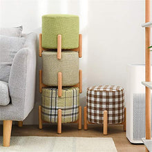 Sgabello Resistente per Soggiorno Semplici mobili for la casa in stile nordico Sgabelli in legno con rivestimento sfoderabile e lavabile in legno Sgabelli bassi Sgabello rotondo Pouf for sedie Sgabell