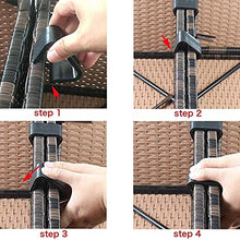 ZYZY 10 PZ di mobili da giardino in vimini per esterni, divano in rattan per sedie e divani con clip connettore sezionale (L, Nero) …