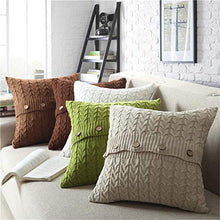 Cuscino A Maglia Incantevole in Cotone Cuscino Decorativo Maglia Modelli Quadrati Caldo Gettare Cuscino Home Divano Letto Decor Creativo,LightBrown