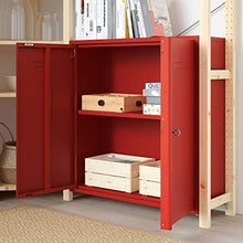 IVAR scaffalatura con armadi/cassetti 259x30x179 cm pino/rosso