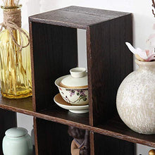 Semplicità Elegante Scaffale a Muro Scaffalature Sospese Scaffali Reticolari in Legno Massello Impermeabile Resistente e Robusto Salva Spazio Cuscinetto Forte, HJJ, Paulownia bruciato, 53x13x53cm