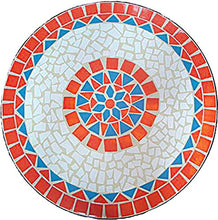 Set pranzo da giardino con mosaico in ceramica quattro posti con tavolo tondo e sedie pieghevoli arredamento bar e giardini